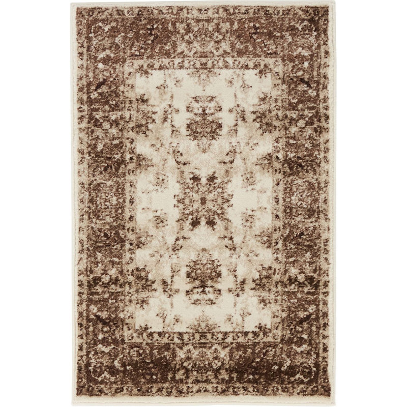 Tapis décoratif gris/beige oriental des Wildes, Rectangle 2 pi x 3 pi