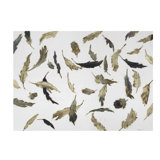 Falling Feathers White I Print by Sarah Atkinson
