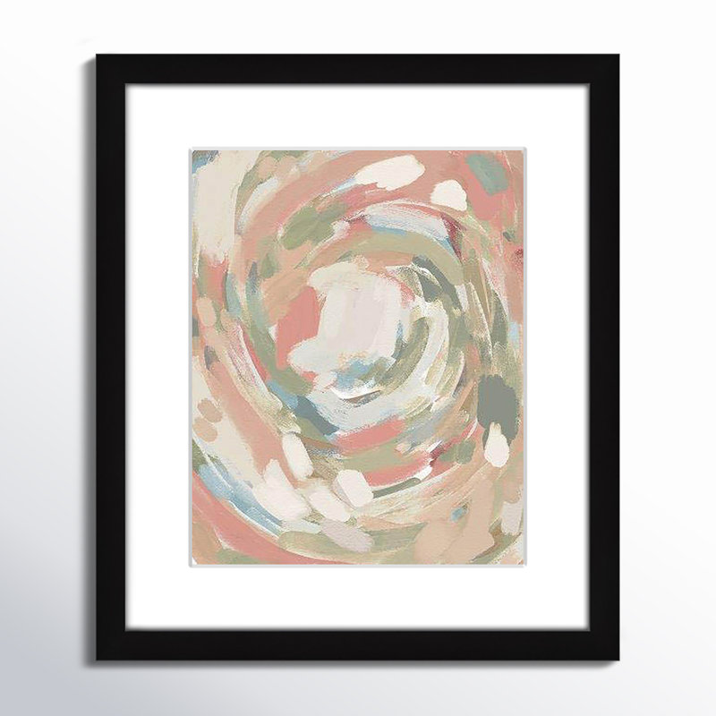 " Abstract Energy Spring Colors " by Leah Straatsma, Black Matted Picture Framed, 15" H x 13" W x 0.75" D