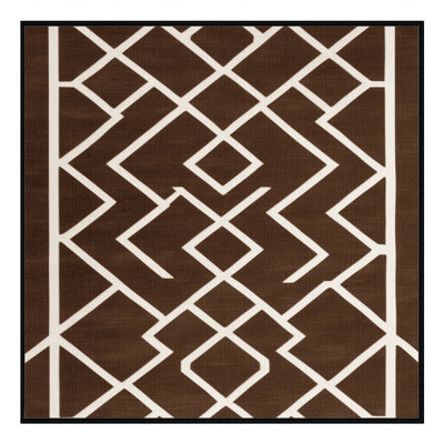 Machine Washable Trellis Brown Area Rug