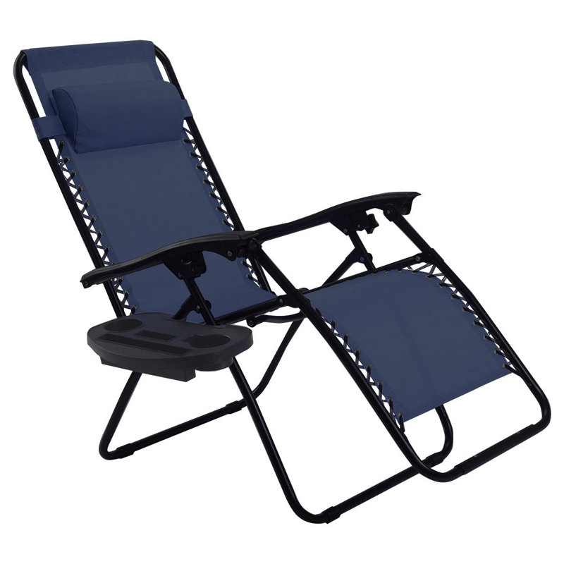 Chaise longue inclinable à gravité zéro Romero, Bleu foncé, 2