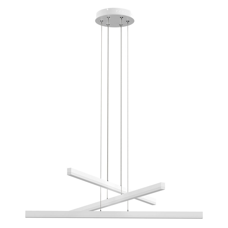 Lustre unique à DEL linéaire moderne à 3 lumières aelisa, Blanc sable