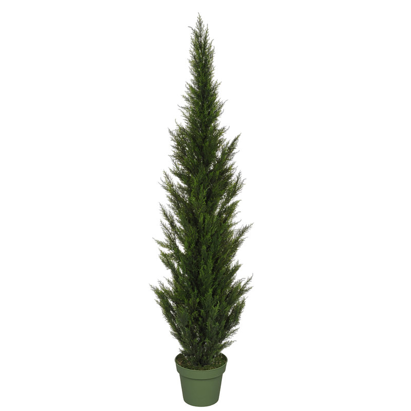 Faux Cedar Tree in Pot, 71" H x 16" W x 16" D