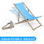 Ensemble de 2 chaises de plage pliantes en bois pour l'extérieur, réglables en hauteur et portatives