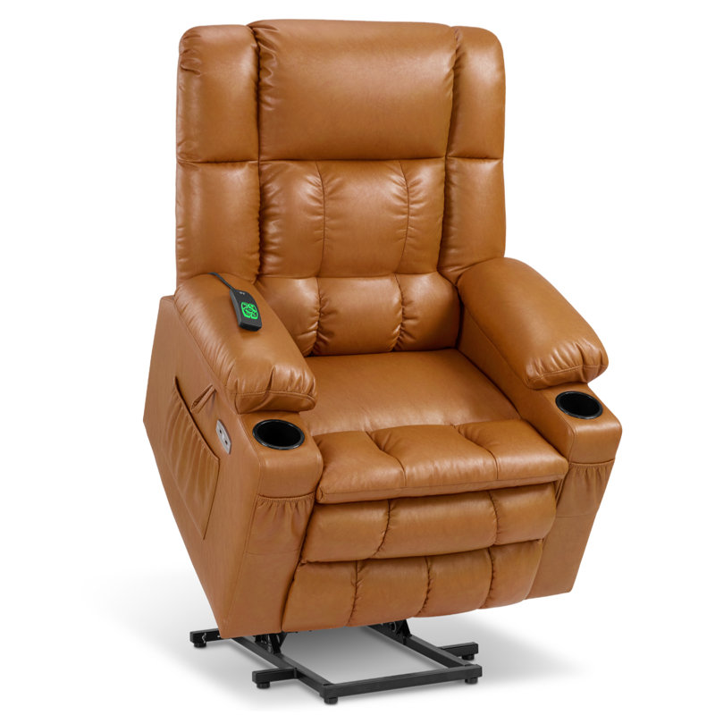 Fauteuil inclinable électrique à double moteur avec massage et chaleur MCombo, position infinie, Tawny