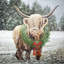 Vache Highland Christmas - décoration de maison de vacances en toile brune