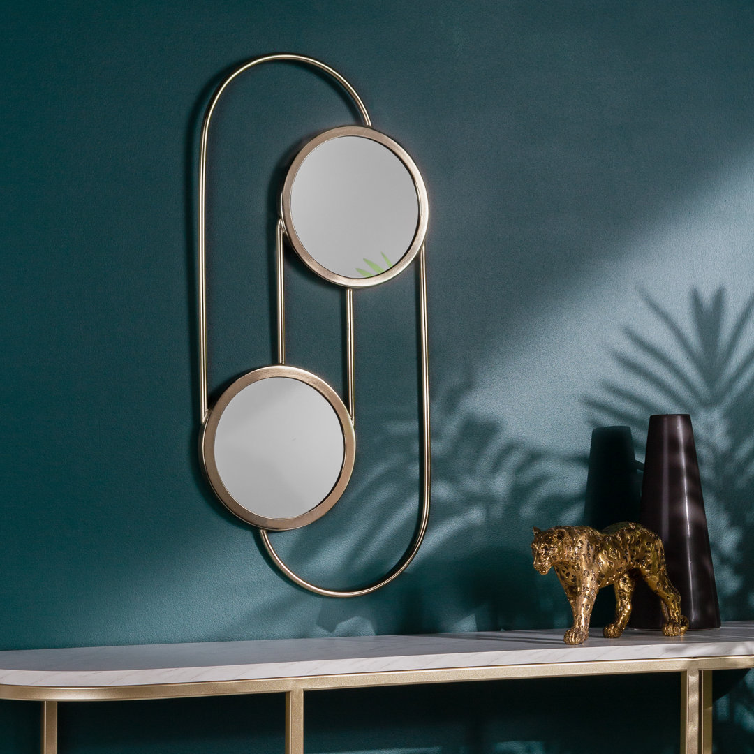 Round Metal Wall Mounted Accent Mirror