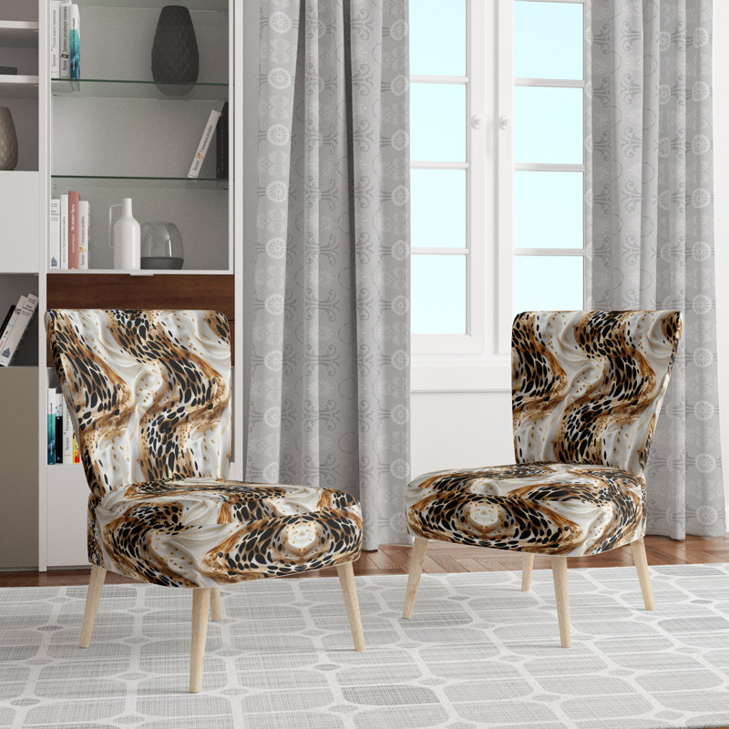 Chaise d'appoint rembourrée moderne noire et dorée Glam Marble