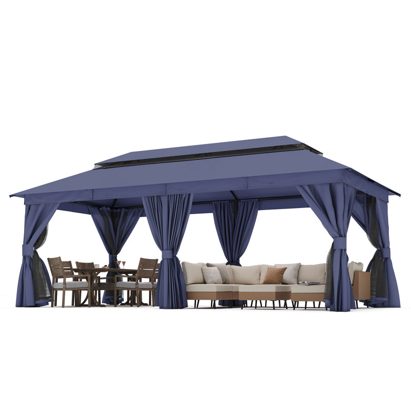 Steel Patio Gazebo, Navy Blue