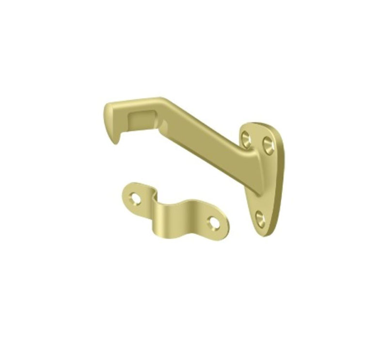 3.26" Projection Hand Rail Brackets, Polished Brass