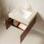 Meuble-lavabo 24 po, meuble-lavabo flottant en contreplaqué avec 2 portes, comptoir en pierre frittée Roma Travertine et lavabo en céramique avec 1 trou de robinet pré-percé, pré-assemblé-129504612-129504608-129504611