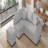 82.6" L-Shaped Sectional Pull Out Sofa Bed Sleeper Sofa With Two Usb Ports, Two Power Sockets And A Movable Storage Ottoman, Gray-2105290745
