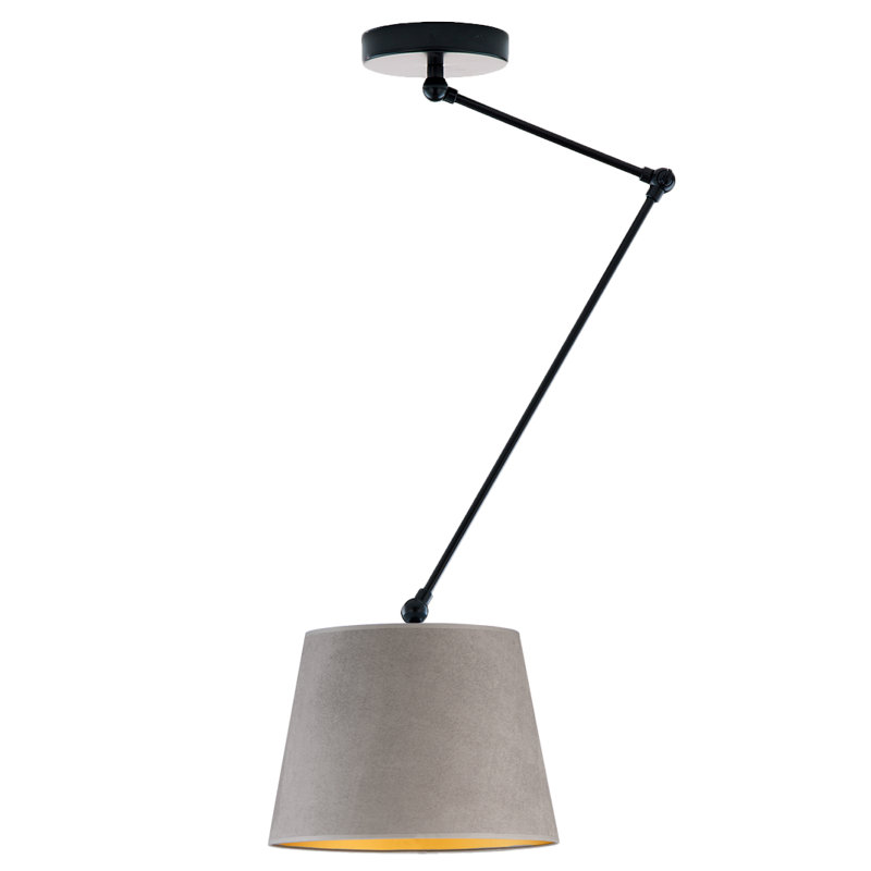 Billat 1 - Light Single Chandelier, Matte Black, Grey;Gold