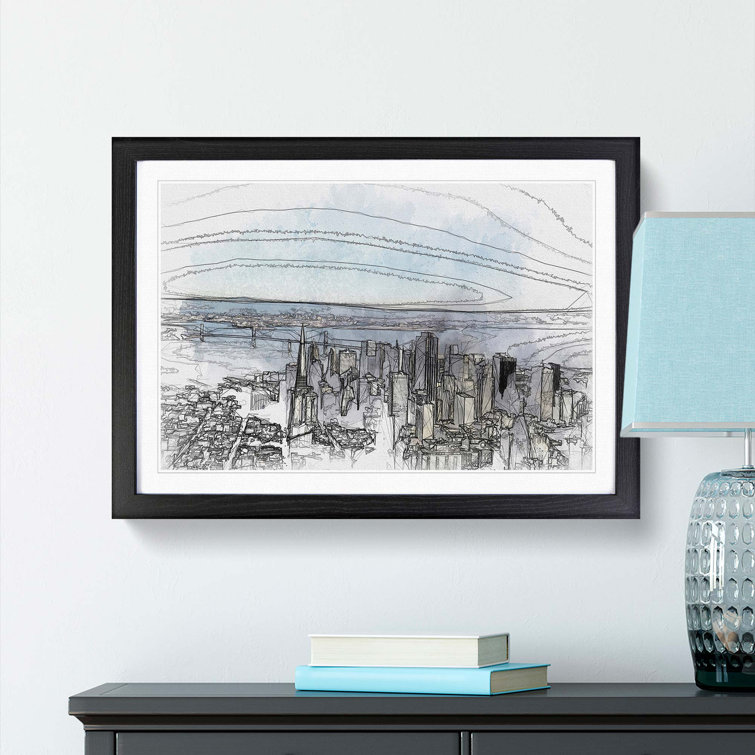 View of San Francisco in Abstract - Picture Frame Graphic Art Print