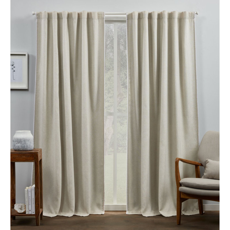 Danes Room Darkening Curtain Pair, 54" x 84", Blue