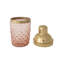 Shaker à cocktail en verre et acier inoxydable soufflé à la main, rose et or