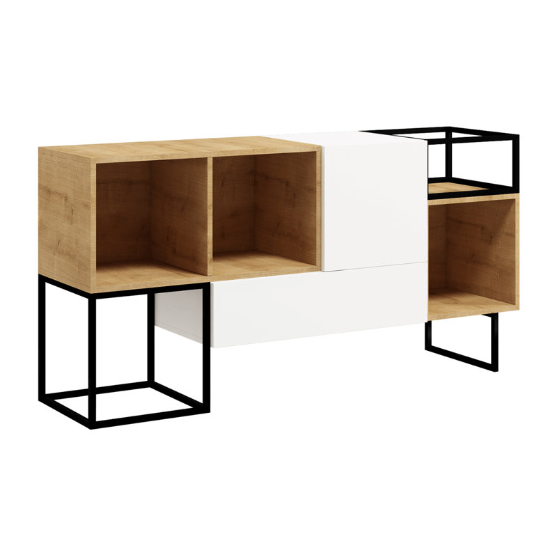 Harlod Unfinished TV Stand for TVs up to 42" with Fireplace Included