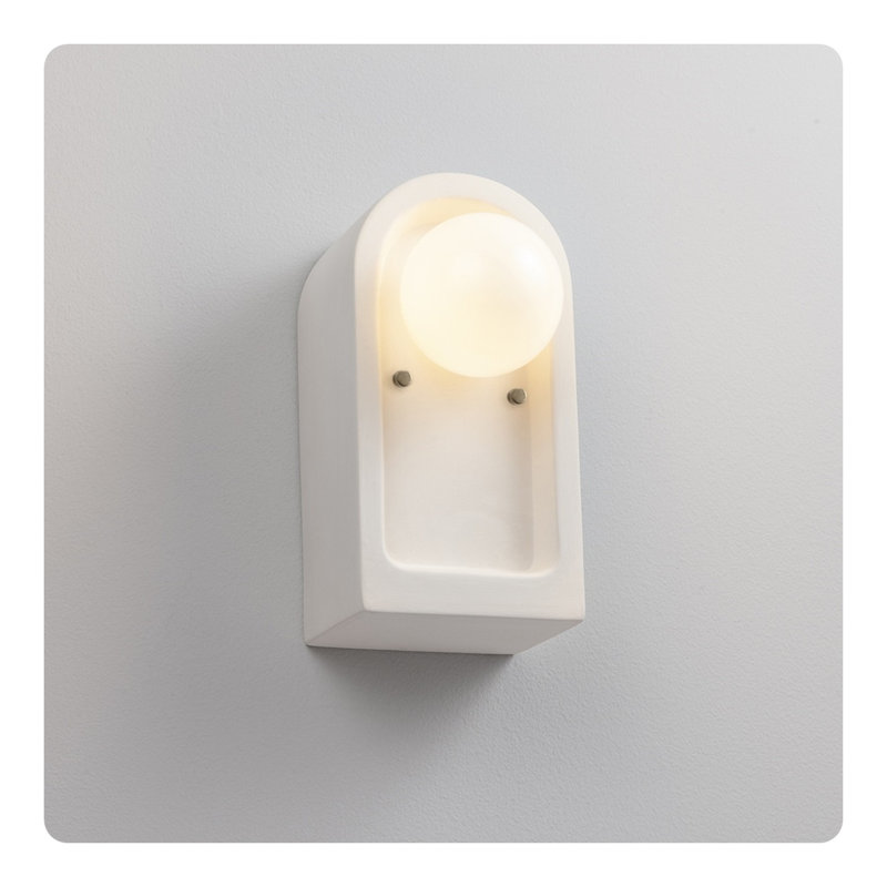Rosalino Ceramic Flush Mounted Sconce, Bisque