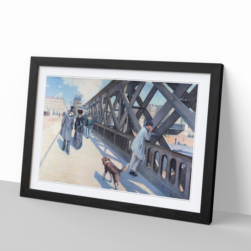 Le Pont De Leurope by Gustave Caillebotte - Picture Frame Painting, 27cm H x 36cm W x 2cm D, Black Framed
