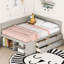 Lit de jour pleine grandeur avec tiroirs et tablettes en gris - Polyvalent, choix élégant et tablettes, structure stable solide, look moderne-580638726-580638731