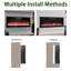 Foyer électrique 60 po encastré mince 60 po - fixation murale, lit flamme et braise multicolore, chauffage à DEL avec télécommande-782848088