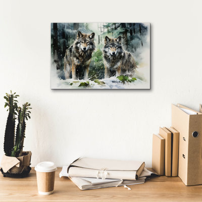 Epic Graffiti 'Wild Life Of Predators In Watercolor 9' by Momart Canvas Wall Art, 18" x 12"