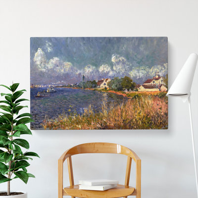 The Seine At Billancourt by Alfred Sisley - Wrapped Canvas Painting