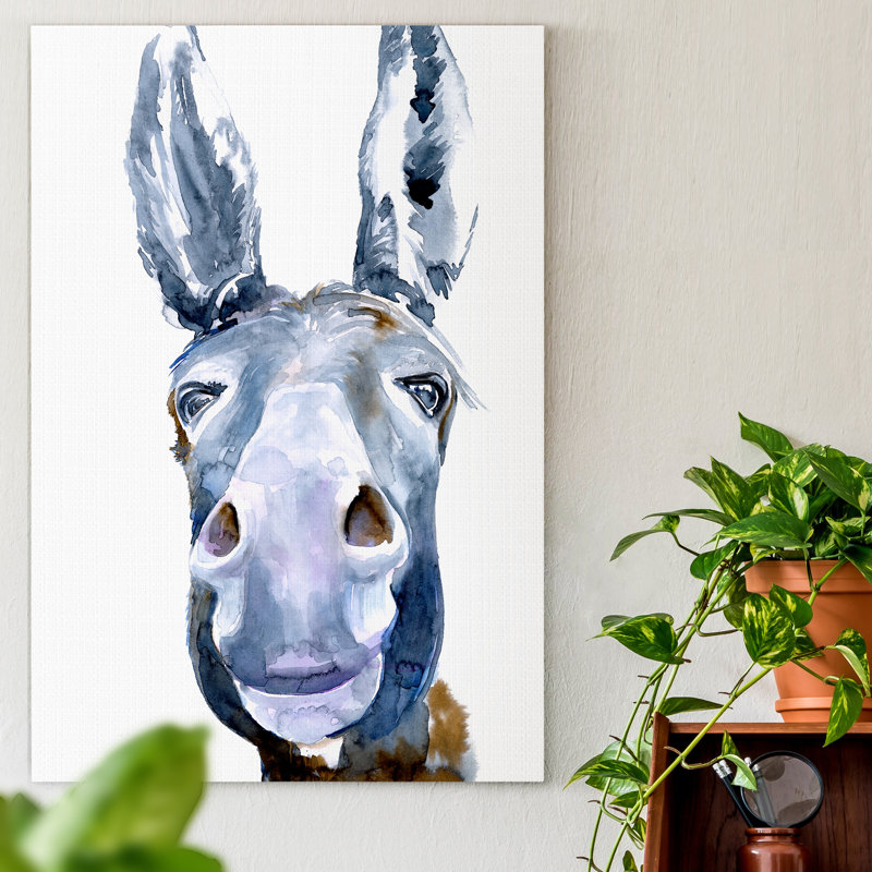 " Sweet Donkey I " Painting Print, 18" H x 12" W x 1.5" D