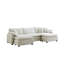 Canapé modulaire en U à 3 places avec repose-pieds convertible beige Corduroy-997717871-997717856