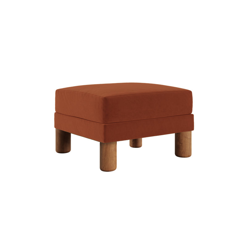 Essential Ottoman, Amber Recycled Velvet, Cylinder