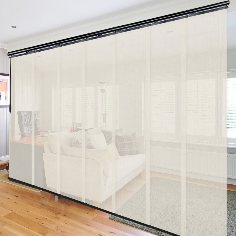 Rail extensible simple à 7 panneaux Web l 110 po -153 po x H 94 po, largeur de panneau 23,5 po, L 153 po x L 116 po, Blanc