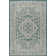 Moten Medallion Textured Weave Teal Blue/Gray Indoor/Outdoor Rug