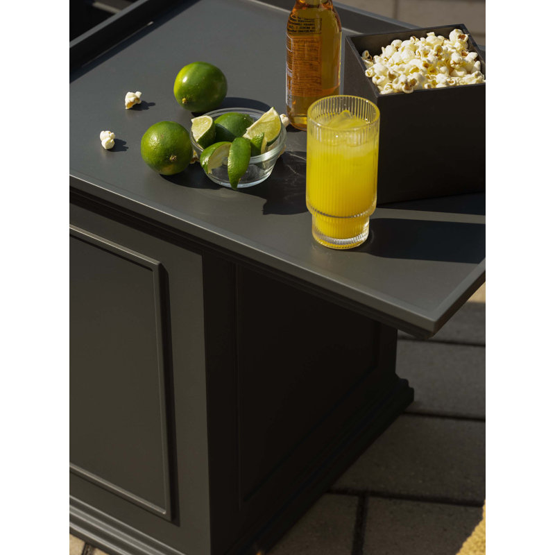 Table d'appoint d'extérieur rectangulaire L 24 po x l 19 po Brixton Series, Noir, noir, noir, noir, Individual