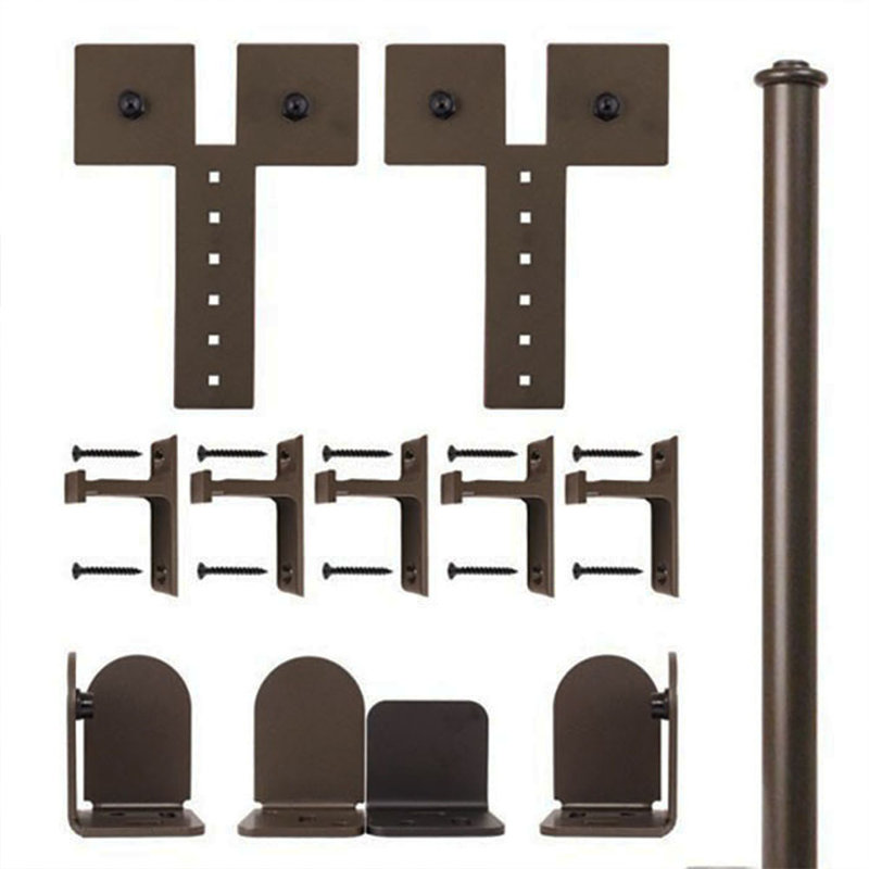 Ensemble de quincaillerie de porte de grange à porte simple Dally, Bronze huilé