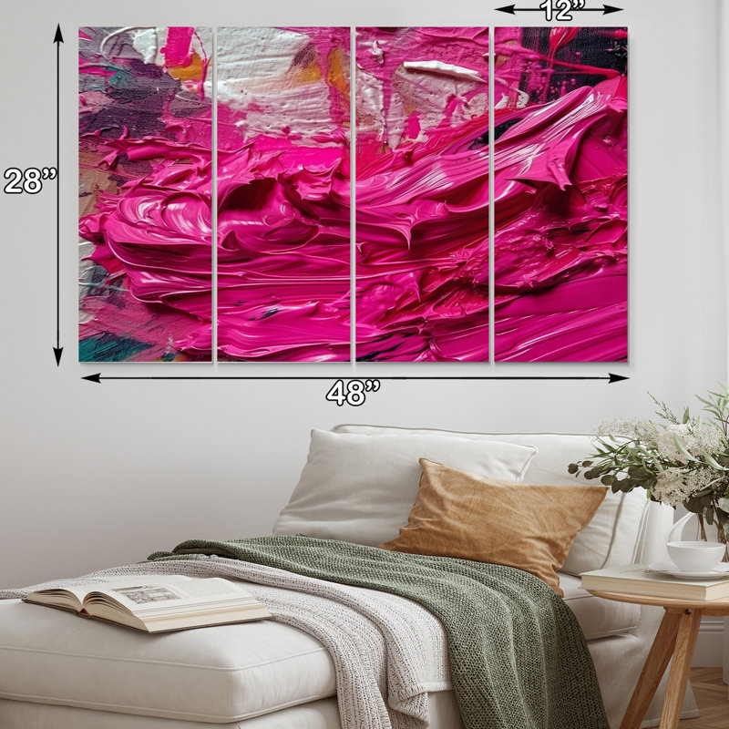 Viva Magenta Bliss Wildness III sur toile, reproduction de 4 pièces