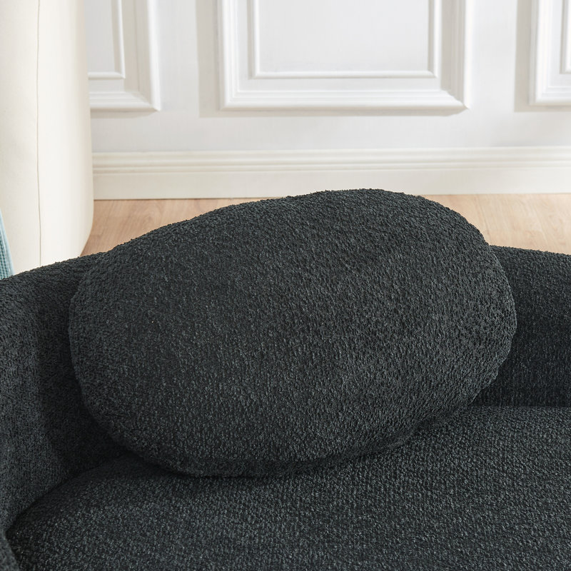 Fauteuil paresseux moderne simple ovale, Noir