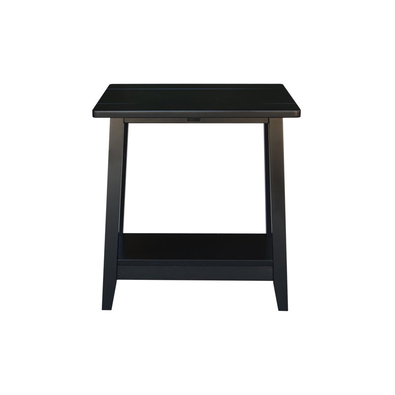 Keiandre Solid Wood End Table, Black