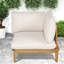 Canapés de patio peu encombrants, chaise d'angle en bois d'acacia, patio de maison moderne