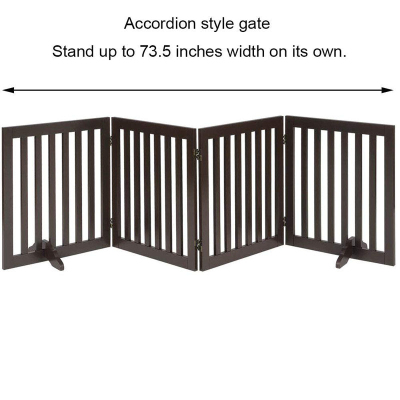 Ignacio Wood Free Standing Pet Gate with a Pair of Support Feet