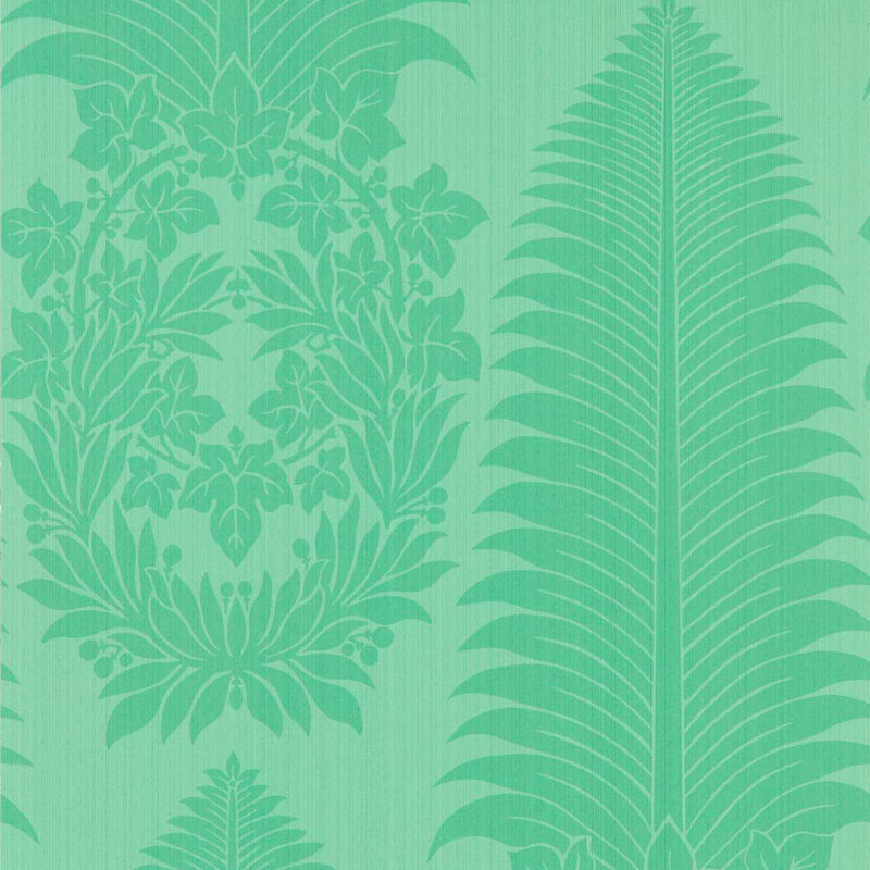 Marsden's Palm Damask Wallpaper, Pale Poison