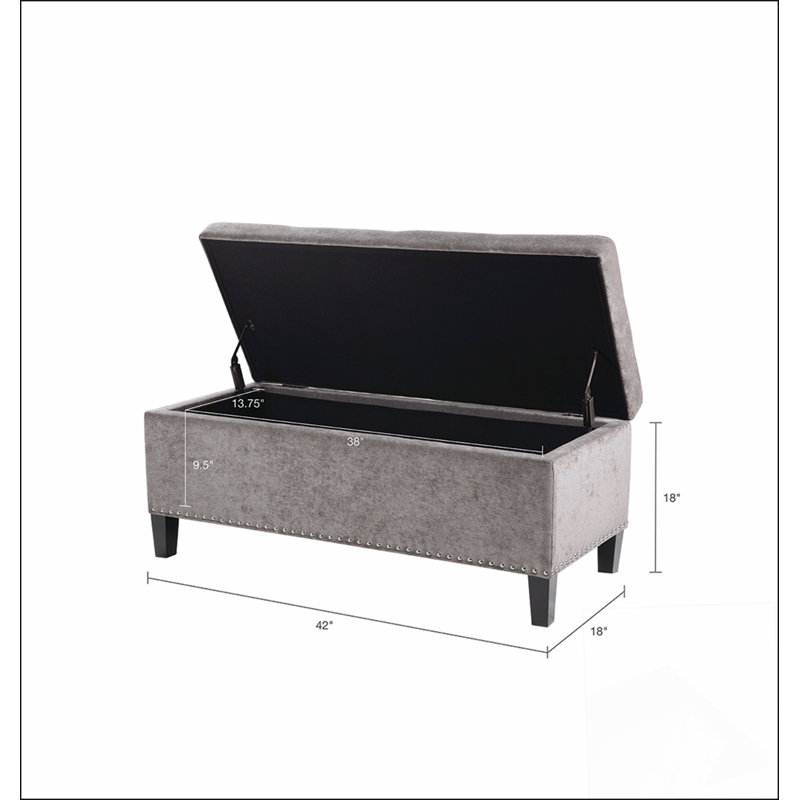 Tufted Top Soft Close Storage Bench Simple design, comfortable and durable, multi-functional bench, Taupe