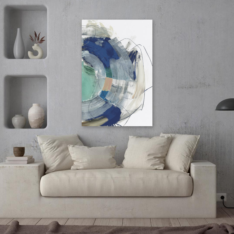 Déluge géométrique et cercles I Art, H 36 po x l 24 po
