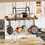 Metal，Manufactured Wood Oval Hanging Pot Rack