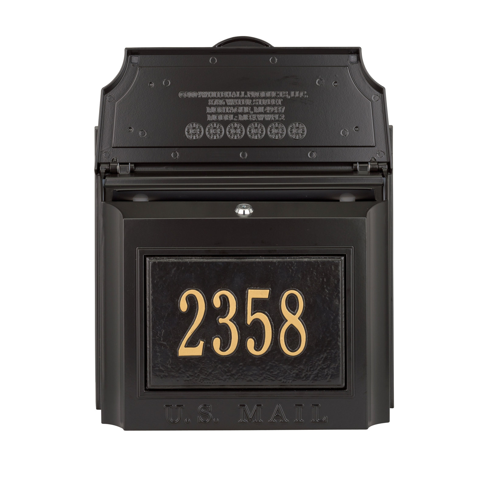 Locking Wall Mounted Mailbox, Black, Yes