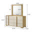 Commode 6 tiroirs avec miroir Naturel