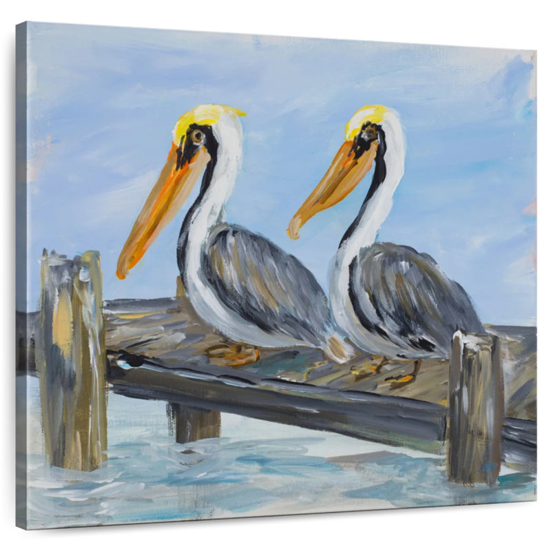 Brampt Pelicans On Deck, 16" H x 16" W