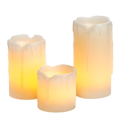 Ensemble de 3 mini-bougies colonne non parfumées