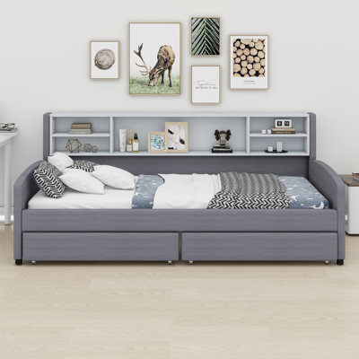 Upholstered Platform Bed With Storage And Drawers