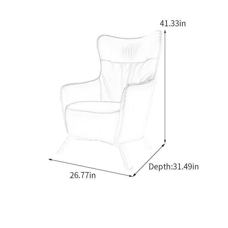 Chaise de loisir simple en similicuir tendance, Orange