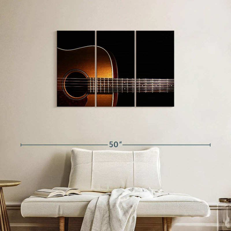 Abarca Wood Grain Acoustic Guitar, 24" H x 38" W